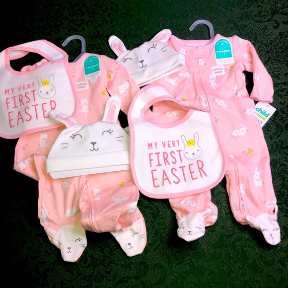 Carter's Other - NWT TWINS 1st Easter sleeper bib cap carters 6-9 m